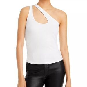 AQUA Asymmetrical One Shoulder Tank Top 100% Bloomingdales Exclusive Size M NWT